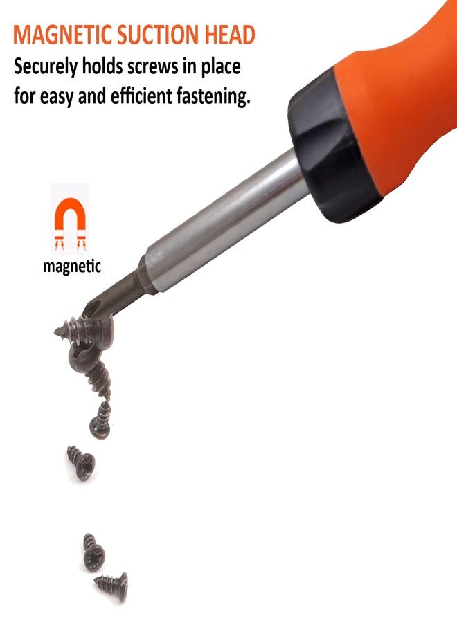 Harden 4-In-1 Screwdriver Set | 2 Two-Way Phillips and Slotted/Flat CR-V Bits (PH1+SL5, PH2+SL6) | Interchangeable Handle, for Home and Professional Use - 550386 - Image 3